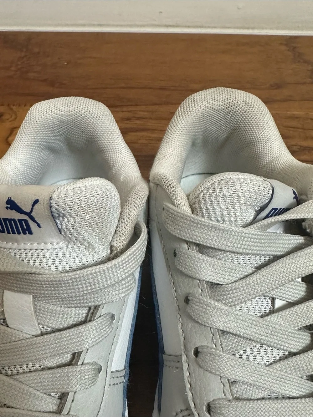 Puma Kids White Blue Sneakers Youth US 12C Casual Shoes